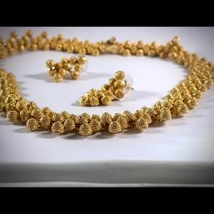 Gold Necklace and Earring Set